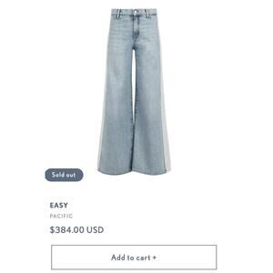 Daily Blue by Adriano Goldschmied Easy Wide Leg Denim Pants in Pacific size 28